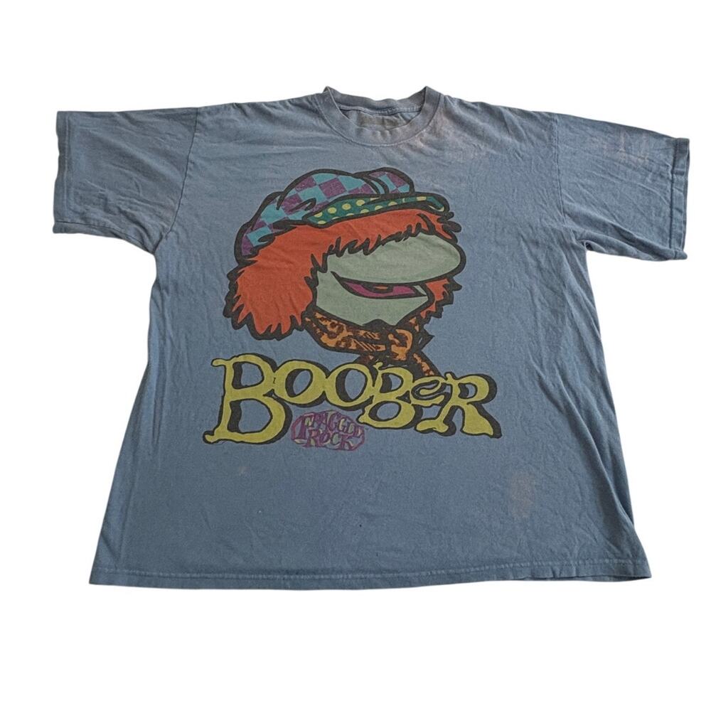 Vintage Fraggle Rock Boober T-shirt Mens XL Light Blue JIm Henson 80s